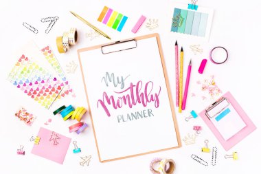 Aylık planlayıcısı ve okul Kırtasiye