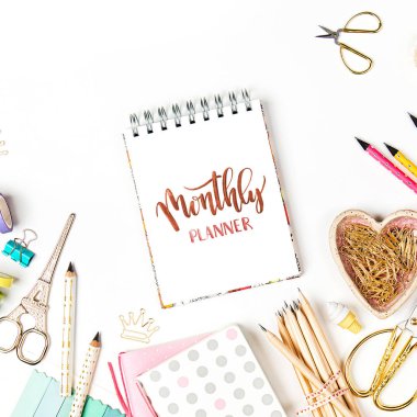 Aylık planlayıcısı ve okul Kırtasiye