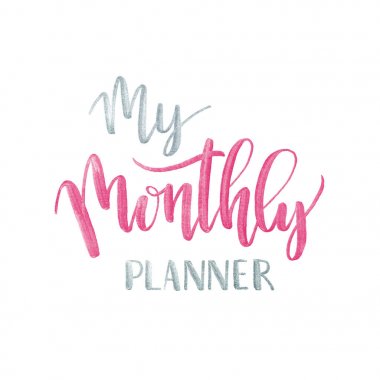 Aylık planlayıcısı. El yazı çekilmiş