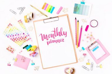 Aylık planlayıcısı ve okul Kırtasiye