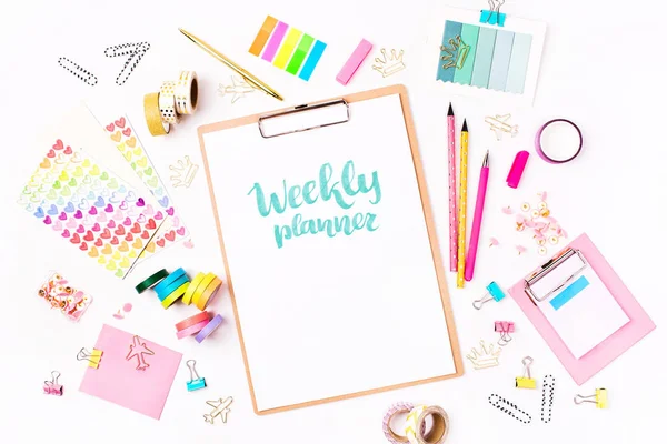 Haftalık planlayıcısı ve okul Kırtasiye