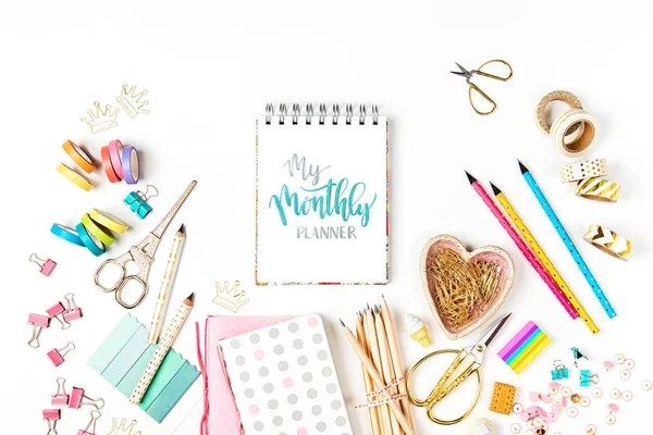 Aylık planlayıcısı ve okul Kırtasiye