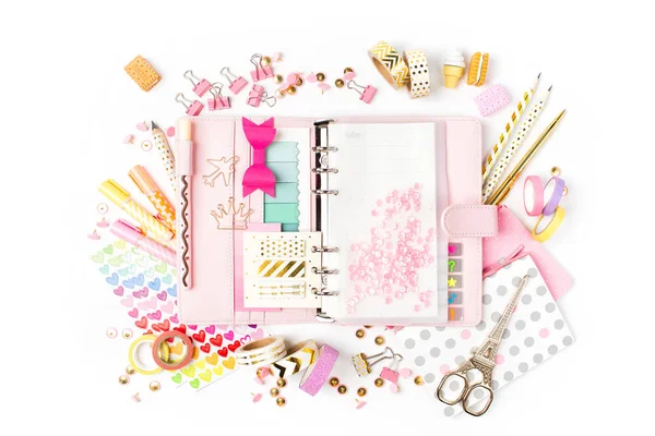 Monthly planner and stationery — Stock Photo, Image