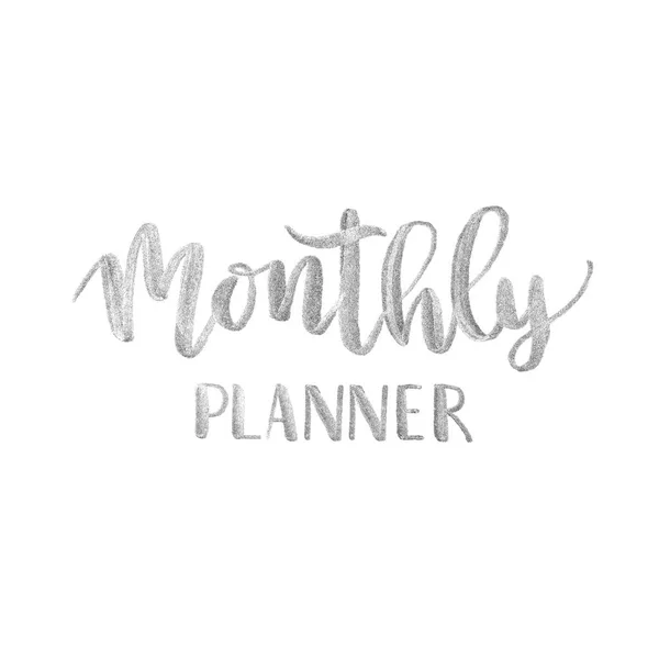 Planificateur mensuel. Lettrage dessiné à la main — Photo