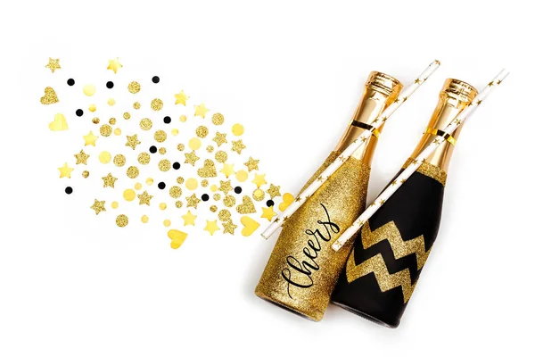 Hintergrund mit Champagnerflaschen — Stockfoto