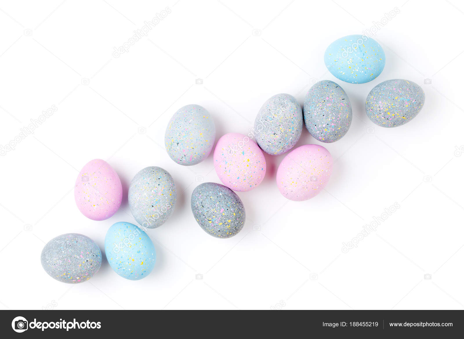 Background Pale Pink Blue Yellow Gray Easter Eggs