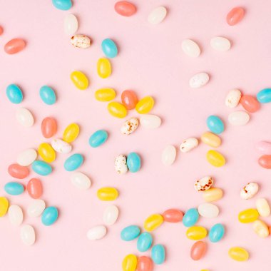 Şık şeker arka plan. Paskalya kavramı. Düz yatıyordu