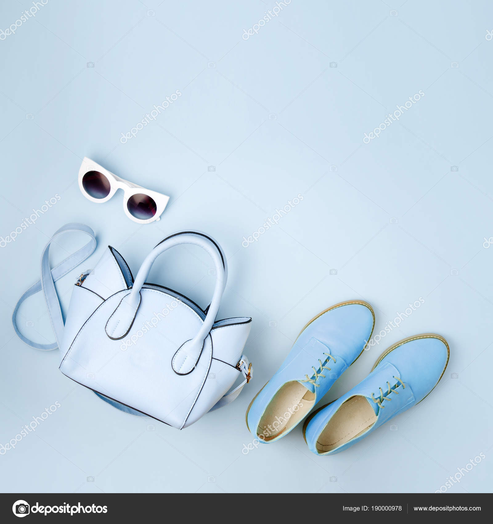 blue shoes and bag