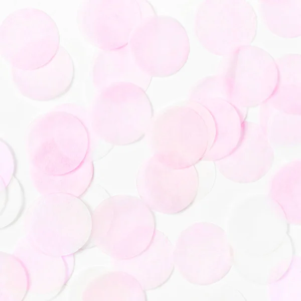 Achtergrond Van Bleke Roze Papieren Confetti Geïsoleerd Witte Achtergrond — Stockfoto