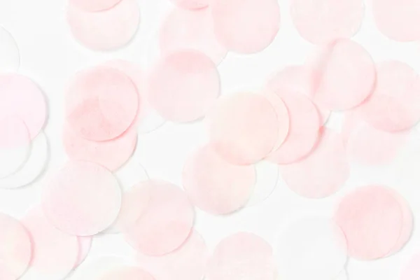 Achtergrond Van Bleke Roze Papieren Confetti Geïsoleerd Witte Achtergrond — Stockfoto