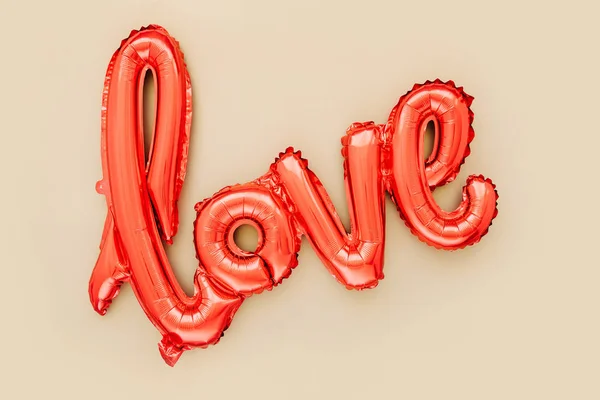 Μπαλόνια Κόκκινο Φύλλο Σχήμα Της Λέξης Αγάπη Έννοια Αγάπης Γιορτή — Φωτογραφία Αρχείου