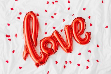 Red Air Balloons in the shape of the word 