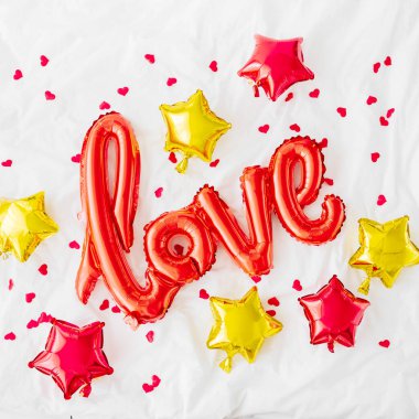 Air Balloons in the shape of the word 