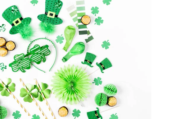 Decorações Adereços Para Festa Dia São Patrício Decorações Papel Verde — Fotografia de Stock