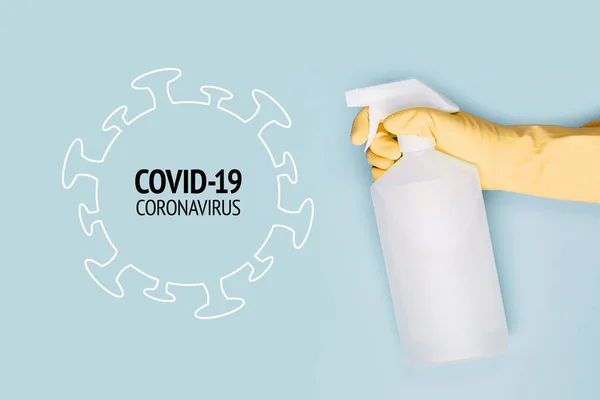 Saching Disinfection Virus Covid Coronavirus Disease Prevential Measures 청소와 바이러스는 — 스톡 사진