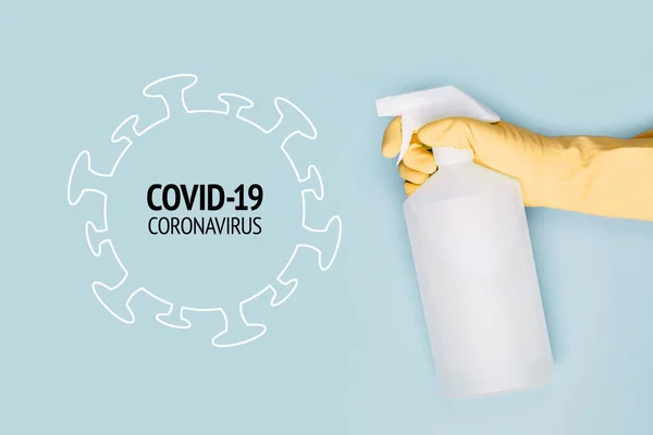 Semprot Untuk Membersihkan Dan Disinfeksi Virus Covid Penyakit Coronavirus Preventive Stok Gambar Bebas Royalti