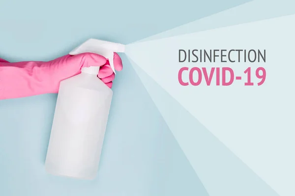 Semprot Untuk Membersihkan Dan Disinfeksi Virus Covid Penyakit Coronavirus Preventive Stok Gambar