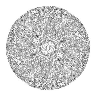 Mandala vektör arka plan. Süs elle çizilmiş illüstrasyon.