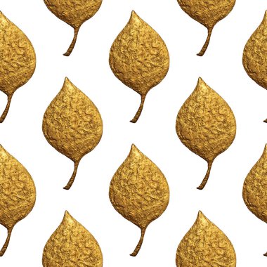 Desen bırakır. Altın el sorunsuz arka plan boyalı. Soyut yaprak altın illüstrasyon.