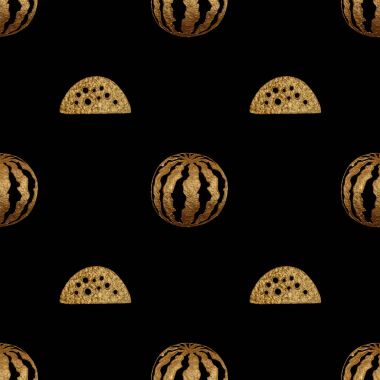 Altın el karpuz seamless modeli boyalı.