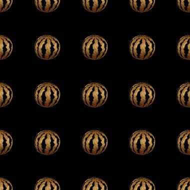 Altın el karpuz seamless modeli boyalı.