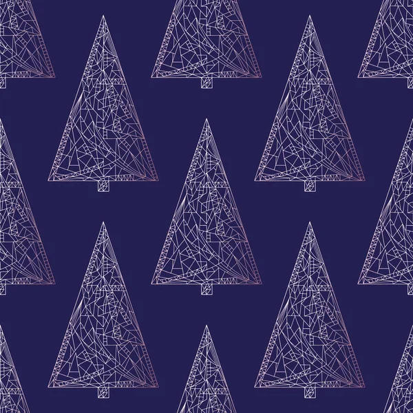 Weihnachtsbaummuster. abstrakte Weihnachtsbaum nahtlosen Hintergrund. Winterurlaub Vektor-Textur für Tapeten, Packpapier, Textildesign, Oberfläche, Stoff. — Stockvektor