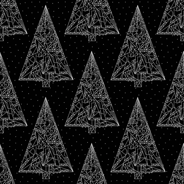 Modèle d'arbres de Noël. élégant abstrait nuit de Noël fond sans couture. Texture vectorielle vacances d'hiver pour papier peint, papier d'emballage, design textile, surface, tissu . — Image vectorielle