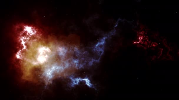 Rymdutsikt Över Kosmos Och Gigantisk Nebulosa — Stockvideo