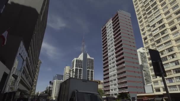 Sao Paulo Brazil Juli 2017 Mensen Lopen Paulo Avenue Een — Stockvideo