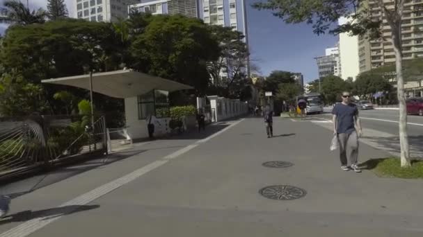 Sao Paulo Brasil Julio 2017 Gente Camina Por Avenida Paulo — Vídeos de Stock