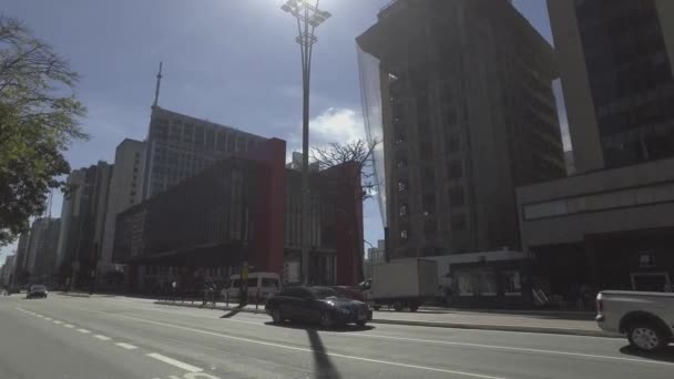 Sao Paulo Brasil Julio 2017 Gente Camina Por Avenida Paulo — Vídeos de Stock