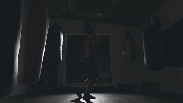 A Brazilian boxer prepares to fight in a gym — Stock Video