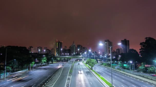 Сан Паулу Июля 2015 Года Таймелапс Крупнейшего Города Бразилии Мегаполиса — стоковое видео