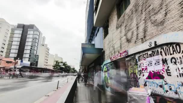 Sao Paulo Brésil Circa Février 2018 Timelapses Personnes Marchant Sur — Video