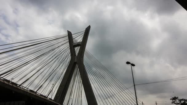Sao Paulo Brazil Cirka 2018 Timelapse Stately Bridge Staden Sao — Stockvideo