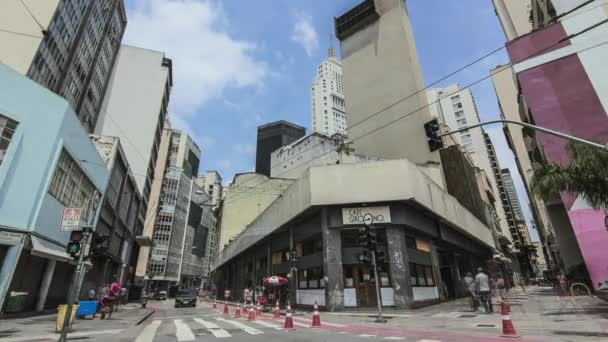 Sao Paulo Brazil Circa Februari 2018 Tijdspanne Van Het Centrum — Stockvideo