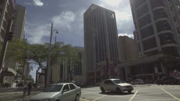 Sao Paulo Brasile Luglio 2017 Gente Cammina Viale Paulo Una — Video Stock