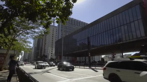 Sao Paulo Bresil Juillet 2017 Les Gens Marchent Sur Avenue — Video