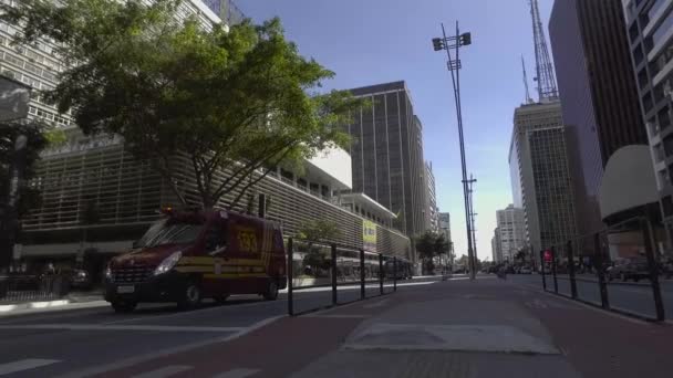 Sao Paulo Brasil Julio 2017 Gente Camina Por Avenida Paulo — Vídeos de Stock