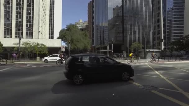 Sao Paulo Brasil Julio 2017 Gente Camina Por Avenida Paulo — Vídeo de stock