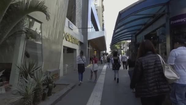 Sao Paulo Brazil Juli 2017 Mensen Lopen Paulo Avenue Een — Stockvideo