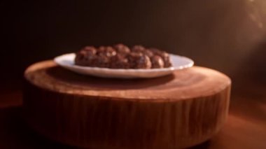 Geleneksel Brezilya parti şekeri, çikolatalı Brigadeiro