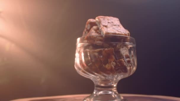 Traditional Brazilian Sweet Called Moleque Made Peanuts Caramel — Stock Video