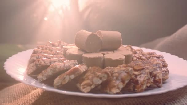Tradycyjne Brazylijskie Słodycze Znane Jako Pacoca Moleque Orzeszków Ziemnych — Wideo stockowe