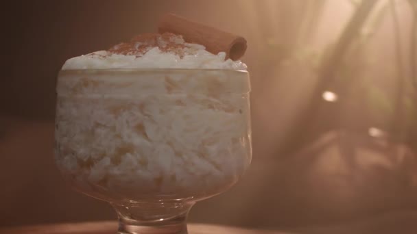 Traditional Brazilian Sweet Called Rice Pudding Cinnamon — Stock Video