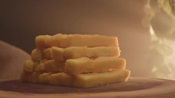 Stekt Polenta Polenta Pinnar Pommes Frites — Stockvideo