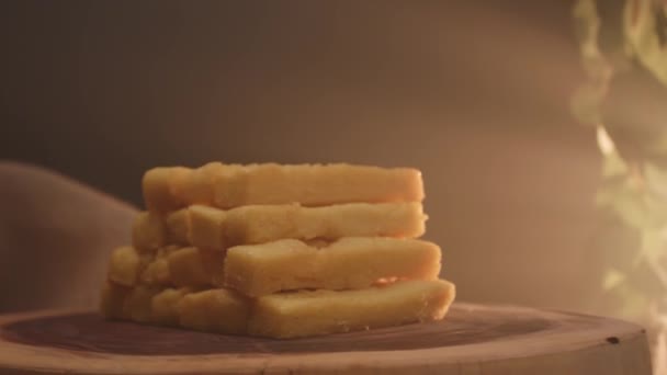 Gefrituurde Polenta Polenta Sticks Polenta Frietjes — Stockvideo