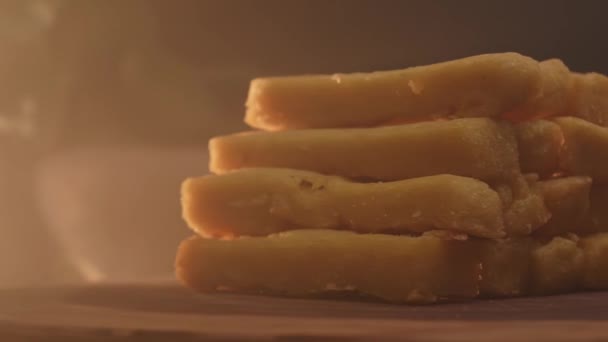 Polenta Frita Paus Polenta Batatas Fritas — Vídeo de Stock