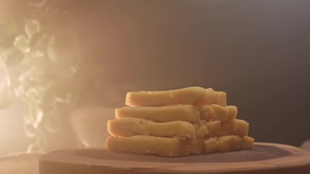 Polenta Frita Paus Polenta Batatas Fritas — Vídeo de Stock