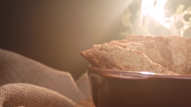 Ciasto Smażone Talerzu Różnych Smakach — Wideo stockowe